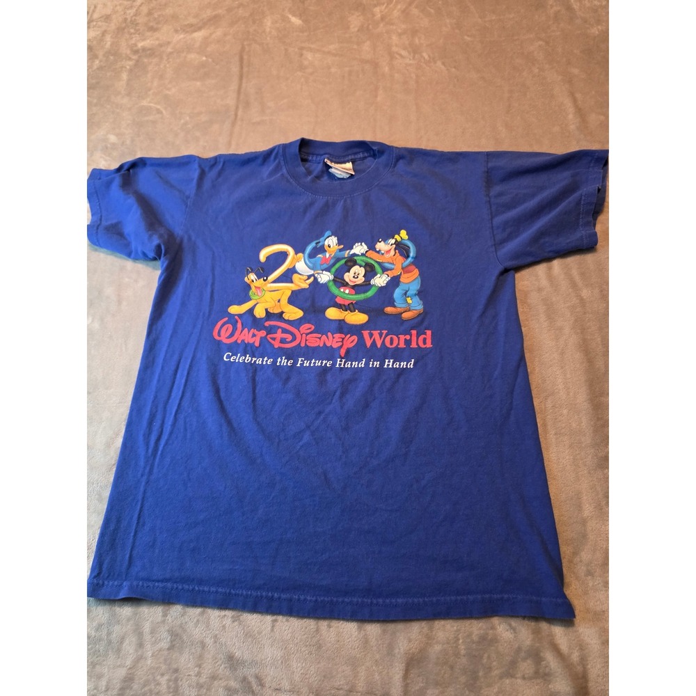 Disney Walt Disney World T-Shirt Mens Small Blue Graphic Celebrate the Future